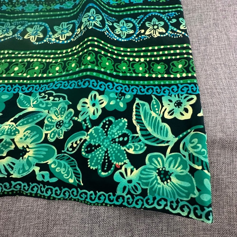 Vintage R&K Sleeveless Dress Green Plus 18 Polyester Floral Round Neck Zipper - Picture 5 of 12